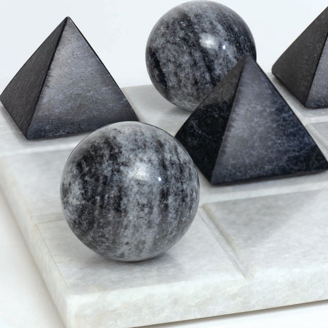 2020s Tic Tac Toe Marble Board, White For Sale - Image 5 of 6