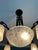 Early 20th Century Art Deco Signed Muller Frères Lunéville Wrought Iron Chandelier With Frosted Glass Shades For Sale - Image 6 of 12