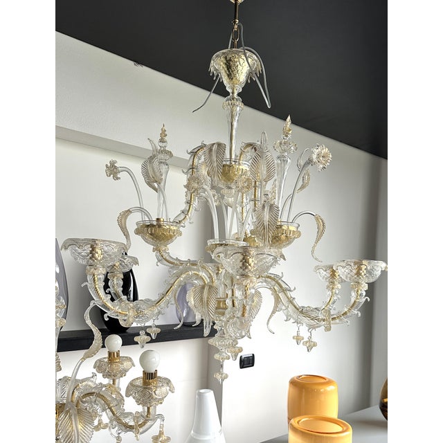 Venetian Gold "Ca' Rezzonico" Murano Glass Chandelier For Sale - Image 9 of 9