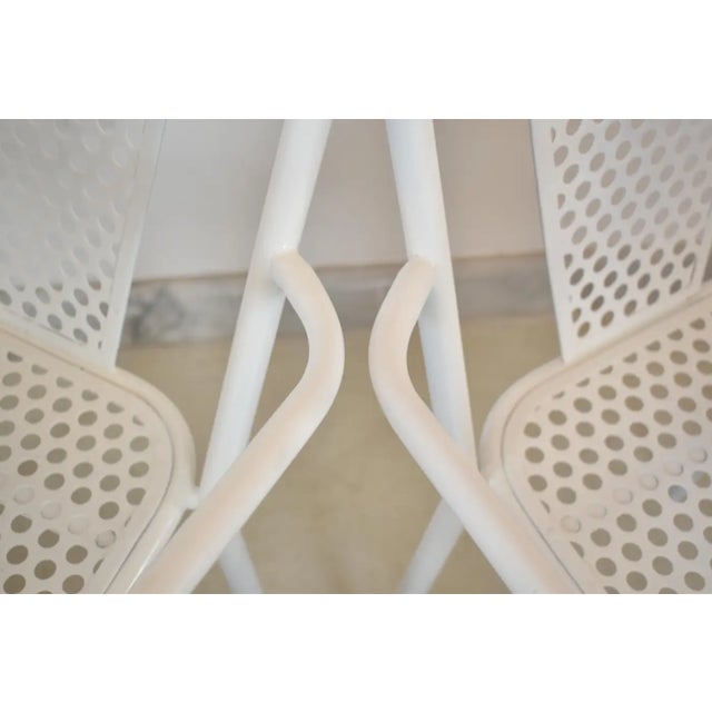White Set of Four René Malaval Garden Chairs, White Lacquered Metal, France, 1950s–60s For Sale - Image 8 of 10