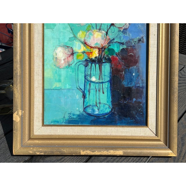 Wood Exceptional Mid-Century European Original Oil on Canvas - Felix Felmart, Spain For Sale - Image 7 of 7