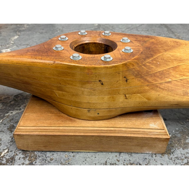 Wood Wooden Aviation Propeller, Vintage For Sale - Image 7 of 12