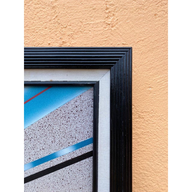 1980s Vintage Post Modern Abstract Painting, Framed For Sale - Image 4 of 6