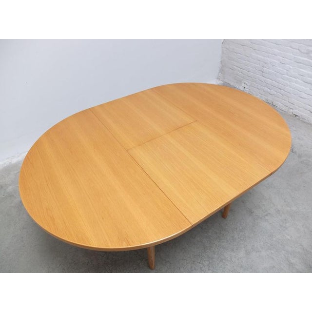 Round Extendable Dining Table in Oak by Van Den Berghe-Pauvers, 1970s For Sale - Image 12 of 16