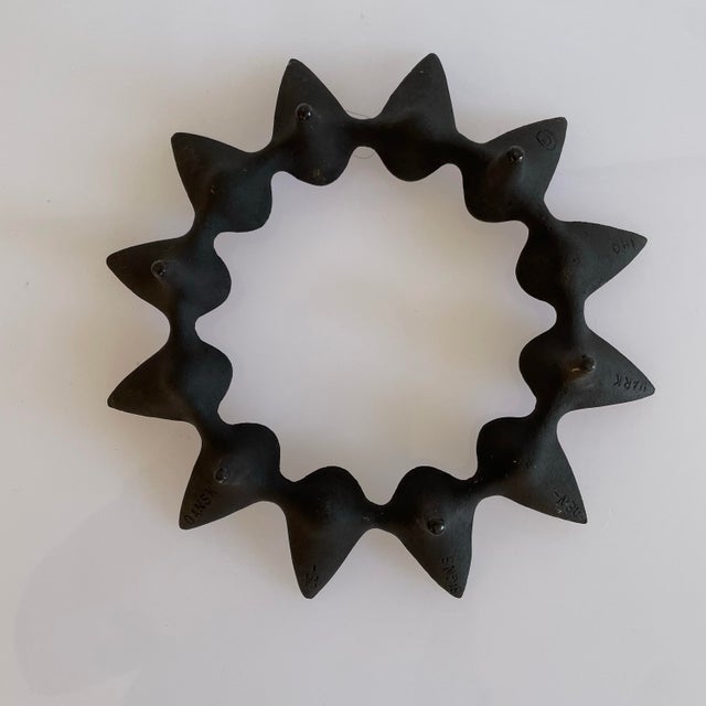 Mid-Century Modern Vintage Jens Quistgaard for Dansk Cast Iron Star Burst Candlestick Holder For Sale - Image 3 of 4