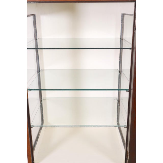 Wood Vintage Mahogany Dark Tone Medical Display Cabinet For Sale - Image 7 of 16