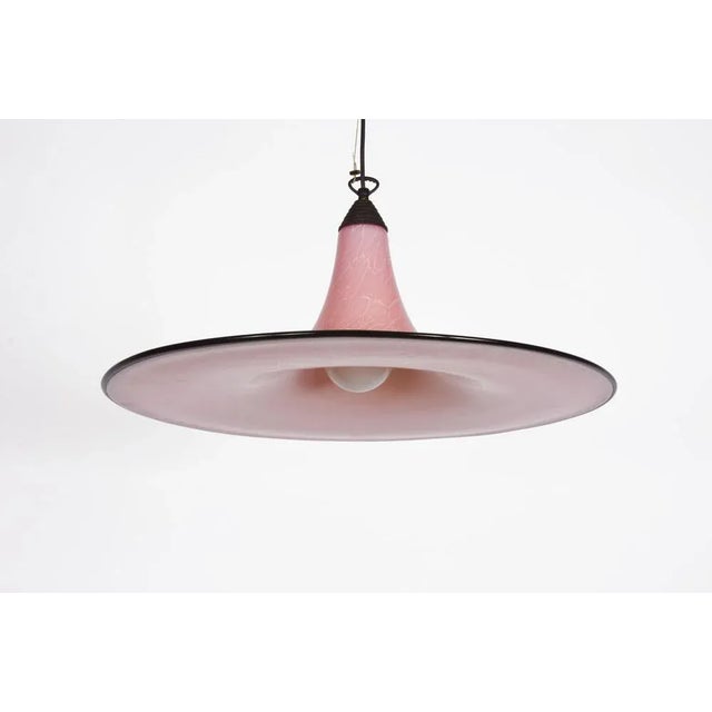 Mid-Century Pink and Black Murano Glass Pendant Light from Seguso, 1970s For Sale - Image 11 of 18
