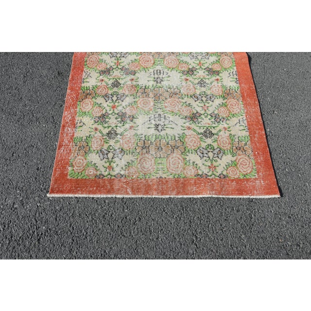 1970s 1970s Turkish Floral Handmade Rug For Sale - Image 5 of 10