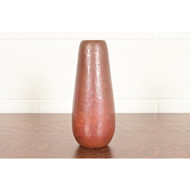 Ramon Ramirez Arts & Crafts Hammered Copper Vase For Sale - Image 11 of 11
