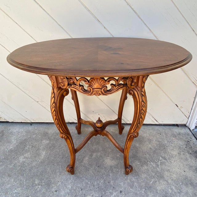 French Style Rococo Revival Walnut Side Table For Sale - Image 13 of 17