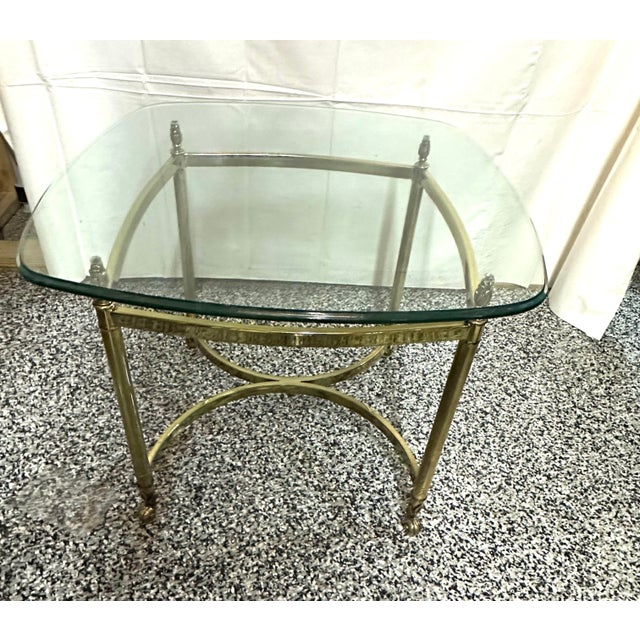 La Barge Brass Glass Top End Table For Sale In Detroit - Image 6 of 8