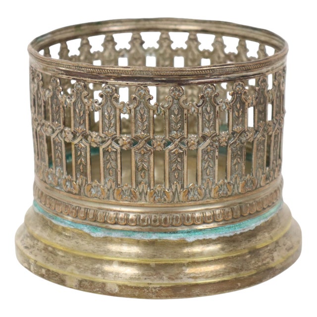 Antique French Wine Bottle Holder in Silver-Plated Metal, 1890s For Sale