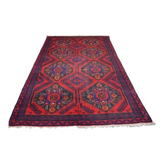 Oriental Baluch Hand Knotted Wool Large Area Rug For Sale