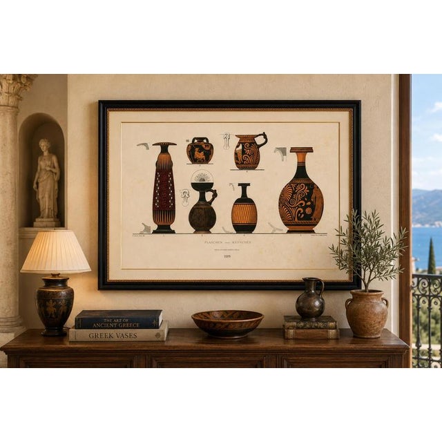 Black Albert Genick, Greek Bottles & Jugs with Classical Figures, 1883, Lithograph For Sale - Image 8 of 9
