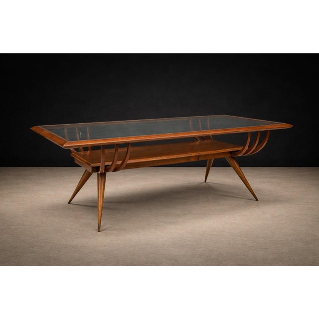 Attributed to Giuseppe Scapinelli (1911–1974), this coffee table exemplifies the sculptural clarity that distinguish the...