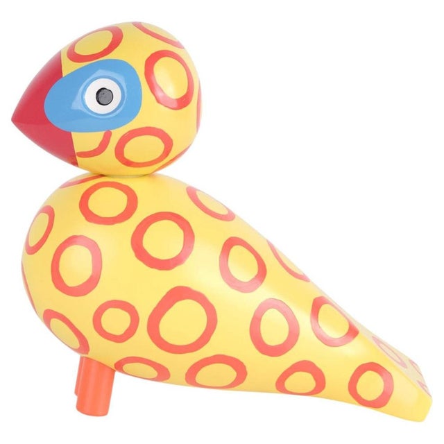 Kay Bojesen Songbird X Leif Sylvester Blue Eyes in Multicoloured Wood For Sale - Image 9 of 9