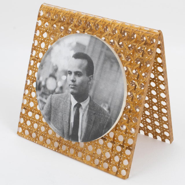 Team Guzzini, Italy, designed this stunning modernist picture frame, which was crafted circa 1970. The rare photo frame...