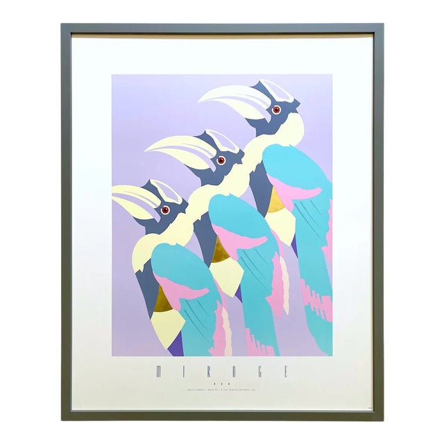 Kevin Newman Vintage 1987 " Toucans " Contemporary Fine Art Lithograph Print Framed Poster For Sale