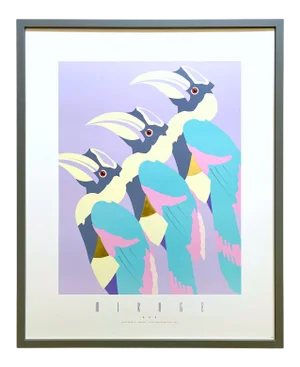 Kevin Newman Vintage 1987 " Toucans " Contemporary Fine Art Lithograph Print Framed Poster