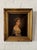 Elegant 19th-century European oil on canvas portrait, likely French, depicting a refined young woman adorned with a floral...