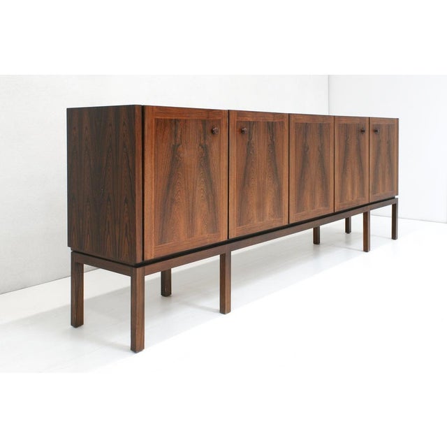 Symmetric Sideboard in Dark Walnut attributed to Royal Board, Sweden, 1961 For Sale - Image 12 of 18