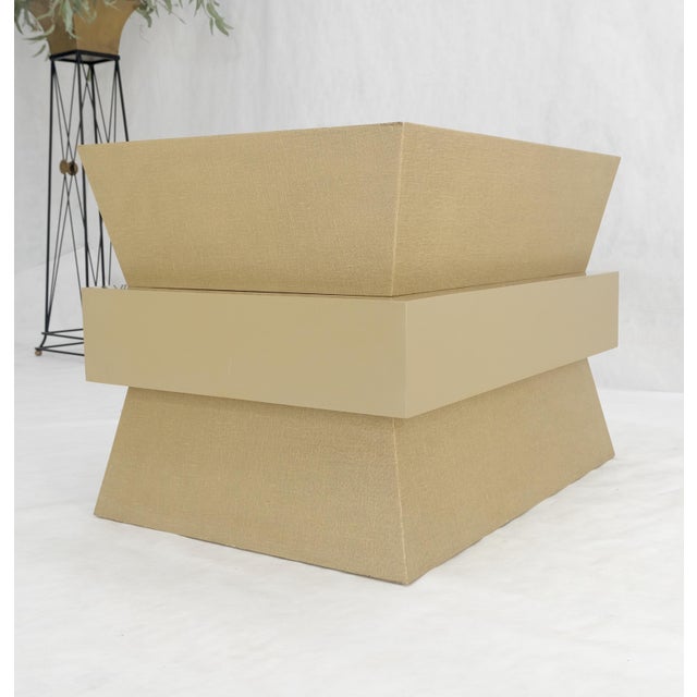 Mid-Century Modern Linen Wrapped Ernest C. Masi "Sheaf of Wheet" Shape One Drawer End Table For Sale - Image 3 of 12