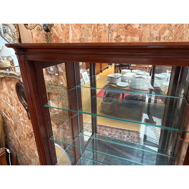 French Neoclassical Brass and Glass Display Cabinet in Mahogany by Maurice Hirsch, 1972 For Sale - Image 10 of 13