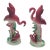 Pair of Mid 20th Century Ceramic Miniature Pink Flamingo Tabletop Statue by Leftons For Sale