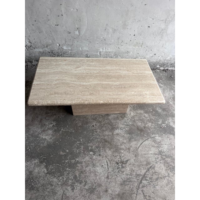 Italian Travertine Coffee Table, 1970s For Sale - Image 6 of 8