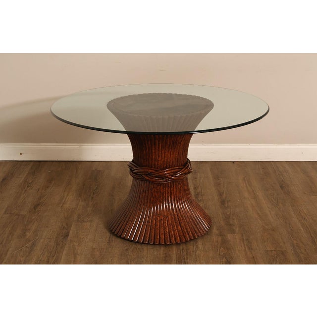 Ficks Reed Round Glass Top 'Sheaf of Wheat' Dining Table For Sale - Image 18 of 18