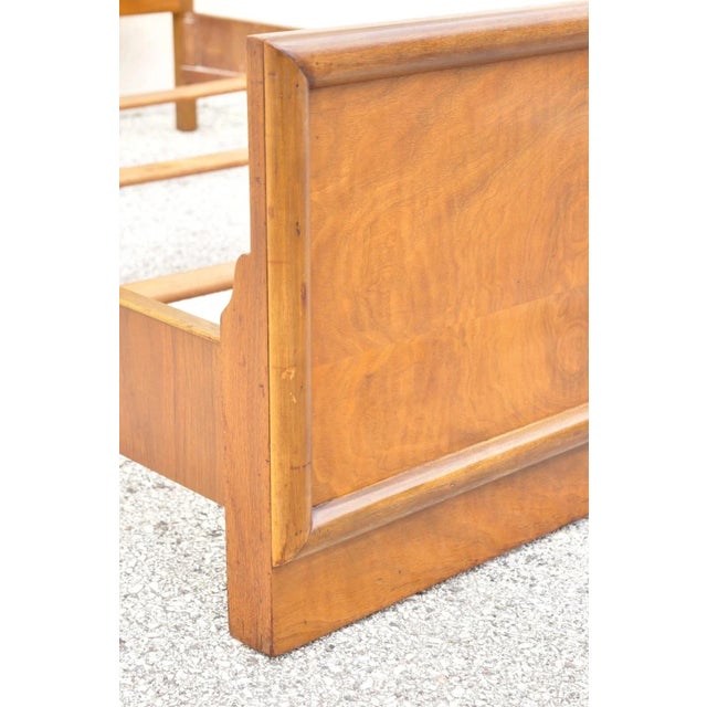 Vintage Mid Century Modern Art Deco Walnut Full Size Bed Frame by Joerns Bros For Sale - Image 9 of 10