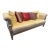 Empire Style Gold Trim Sofa With Five Pillows For Sale