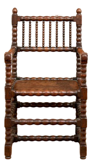 Antique Bobbin Turned Oak Armchair