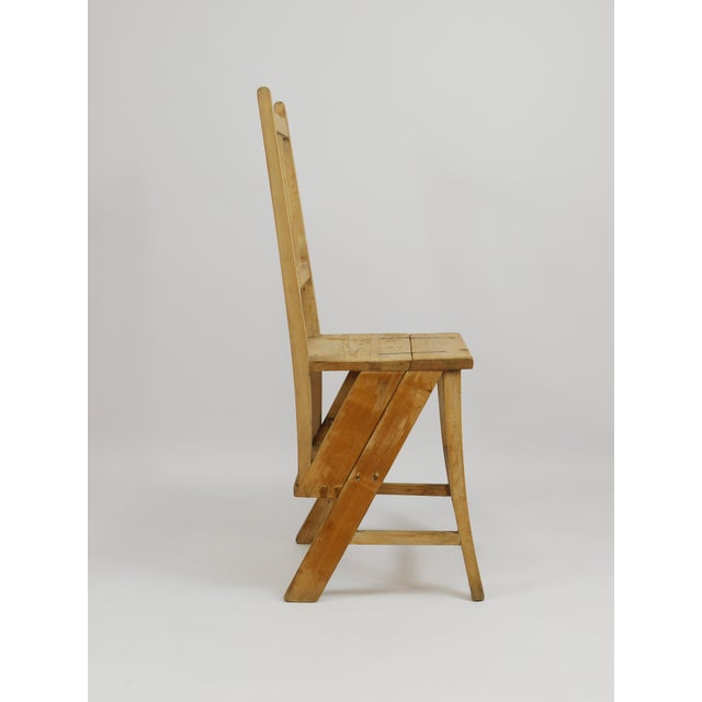 Arts & Crafts Metamorphic Library Steps Folding Ladder Chair, Vienna, Austria, 1900s For Sale - Image 3 of 18