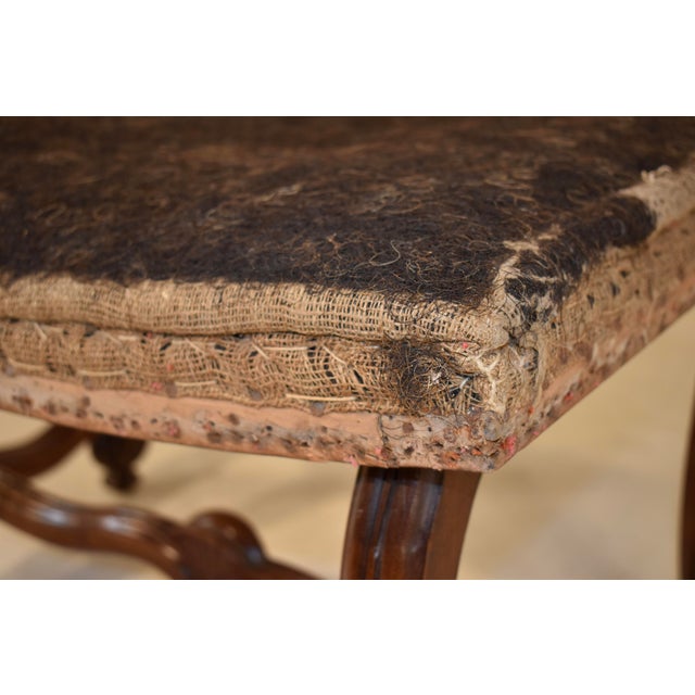 Brown 19th Century French Walnut Stool For Sale - Image 8 of 12