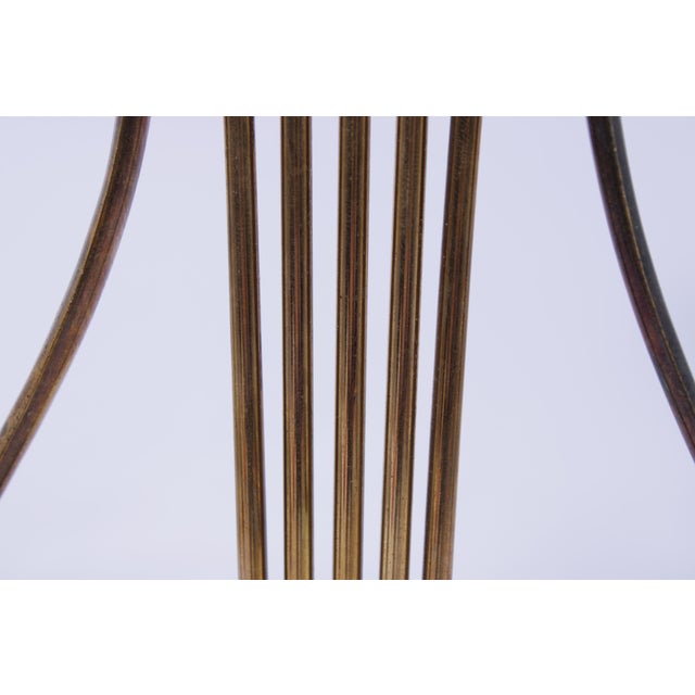 Metal 1980s Pair of Mottahedeh Brass Colonial Williamsburg Lyre Candlesticks For Sale - Image 7 of 14