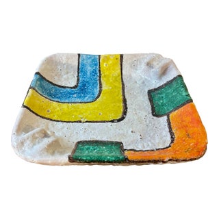 1950s Early Aldo Londi for Raymor Ceramic Volcanic Glaze Ashtray, Italy For Sale