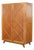 French Blond Oak Wardrobe with Diamond Pattern Doors, France, 1950s For Sale