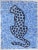 Leopard Blue With Botanical Minmalist Chinoiserie Expressionist Original Painting by Cleo Plowden For Sale
