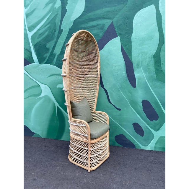 Tall Back Wicker Scoop Chair | Chairish