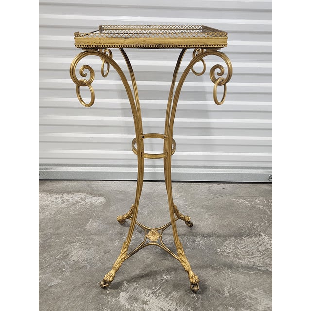 Metal Antique Late 19th Century Gilt Bronze and Marble Top Gueridon Table For Sale - Image 7 of 15