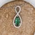 Contemporary 1ct Green Tourmaline Pendant W Earth Mined Diamonds in 14k White Gold | For Sale - Image 3 of 8