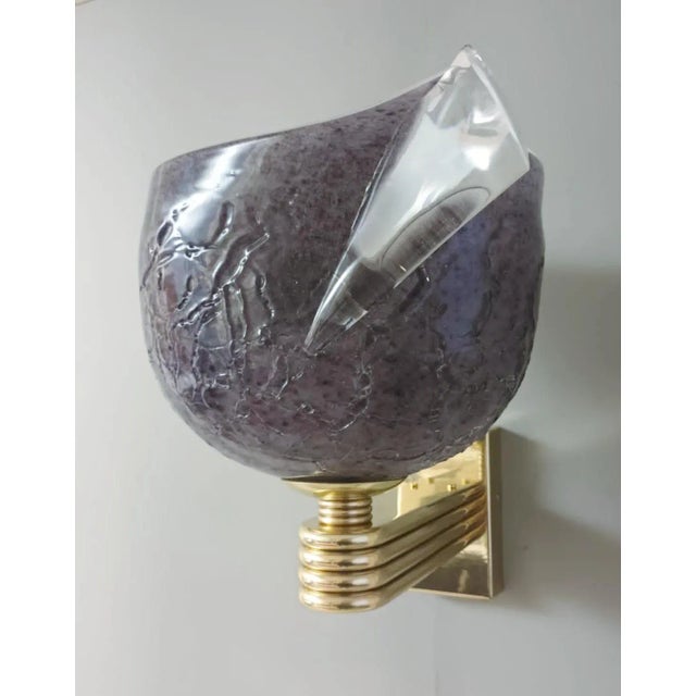 Metal 21st Century Purple Helmet Sconces, a Pair For Sale - Image 7 of 12