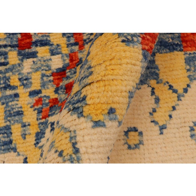 Blue Boho Chic Balochi Rust/Blue Wool Rug - 4'9''x8'0'' For Sale - Image 8 of 11