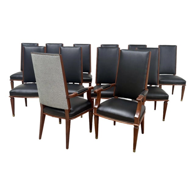 Set of Twelve Deco Dining Chairs - Two With Arms For Sale