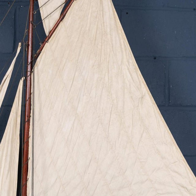 Vintage English Carved Hull Pond Yacht, 1930 For Sale - Image 10 of 18