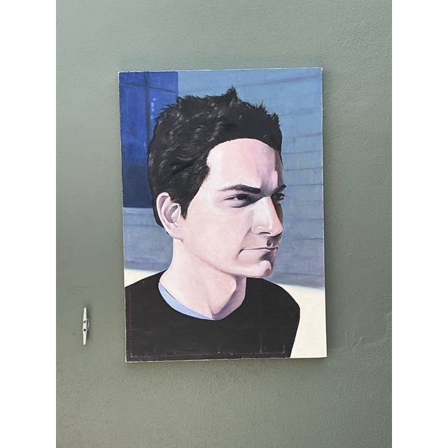 Vintage Original Oil Portrait on Canvas For Sale - Image 10 of 12