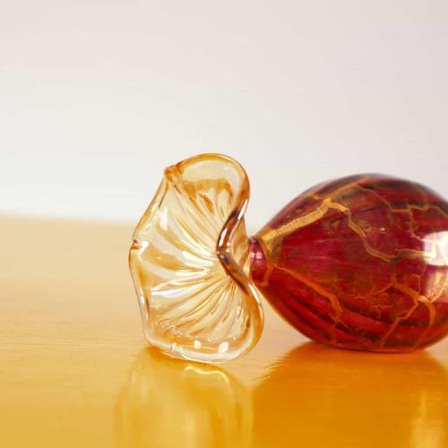 Red Blown Glass Decorative Candy with Gold Decorations For Sale - Image 3 of 8