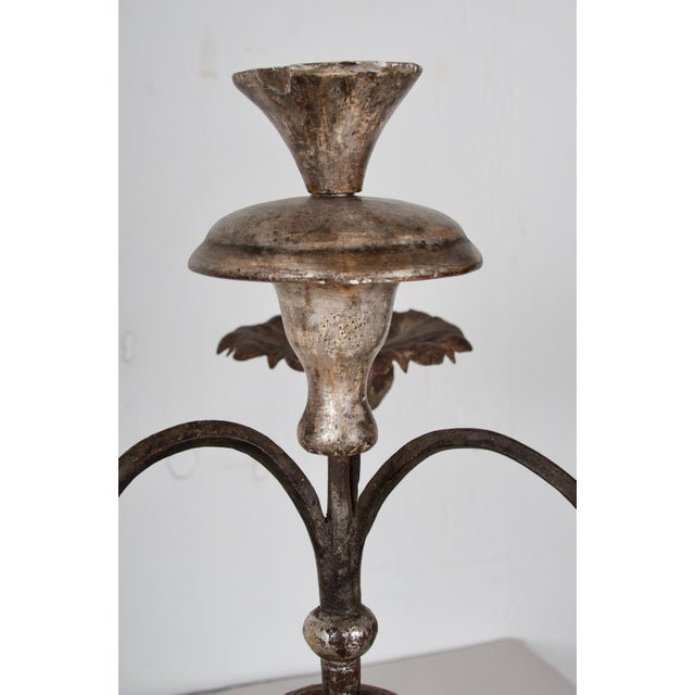 Late 19th Century Italian Baroque Style Silver Gilt Pricket Sticks- a Pair For Sale - Image 12 of 12