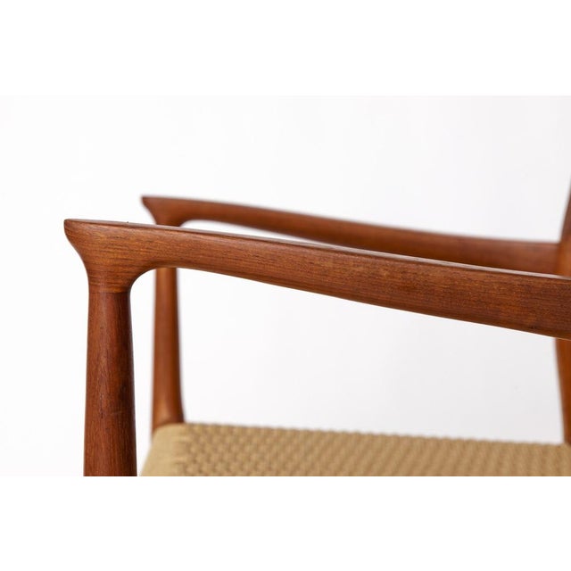 No. 56 Armchair in Teak and Cord by Niels Otto Møller for J.L. Møllers, 1950s For Sale - Image 4 of 10